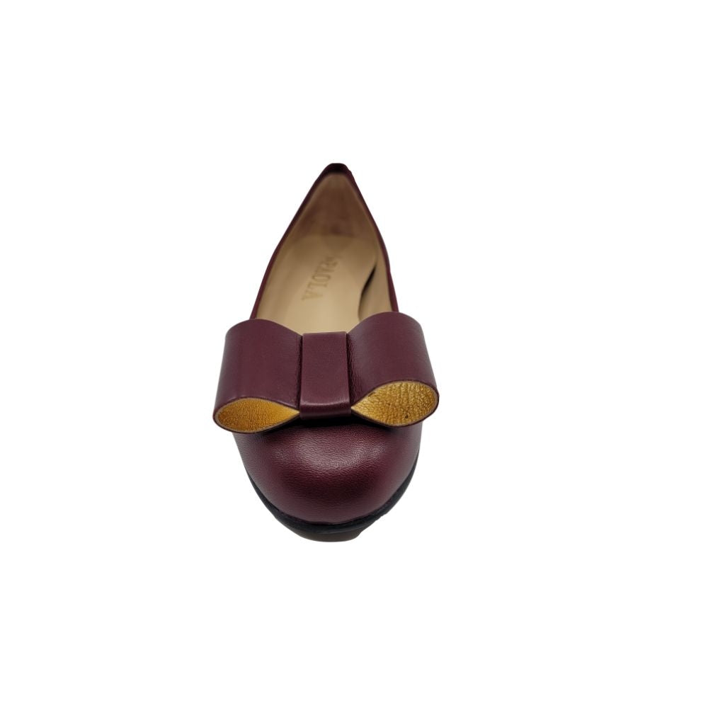 Bomb Burgundy Leather Paola Ballet Flats