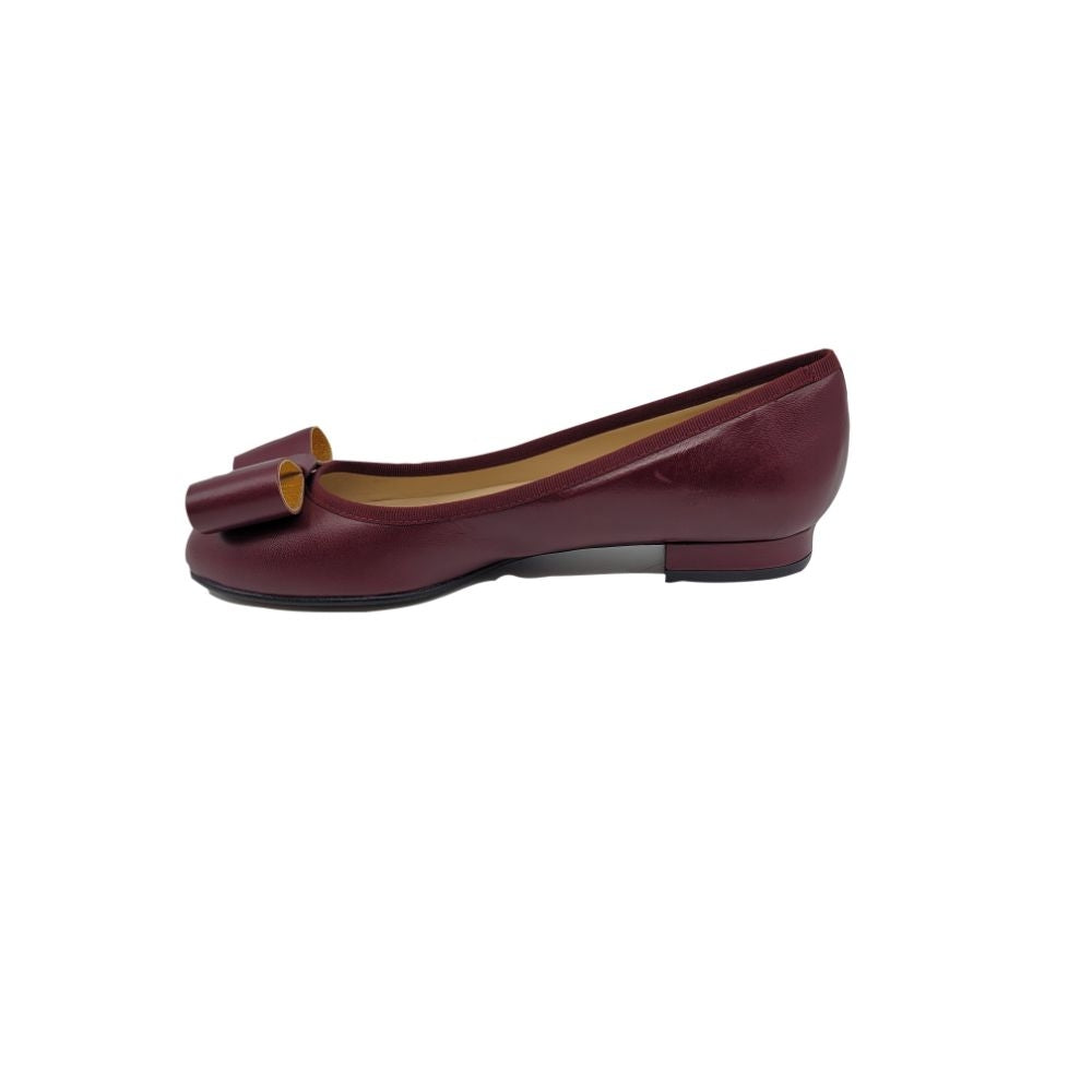 Bomb Burgundy Leather Paola Ballet Flats