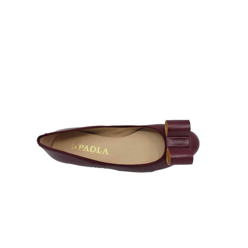 Bomb Burgundy Leather Paola Ballet Flats