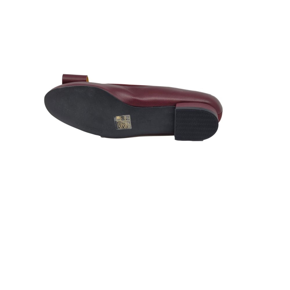 Bomb Burgundy Leather Paola Ballet Flats