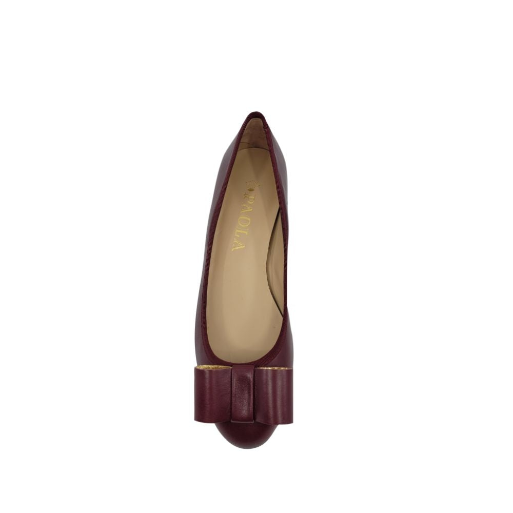 Bomb Burgundy Leather Paola Ballet Flats