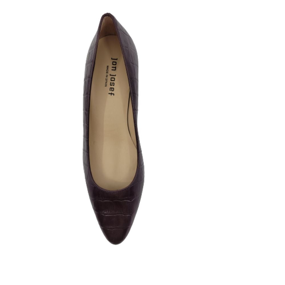 Boston Dark Wine Brescia Crocodile Leather Jon Josef Pumps