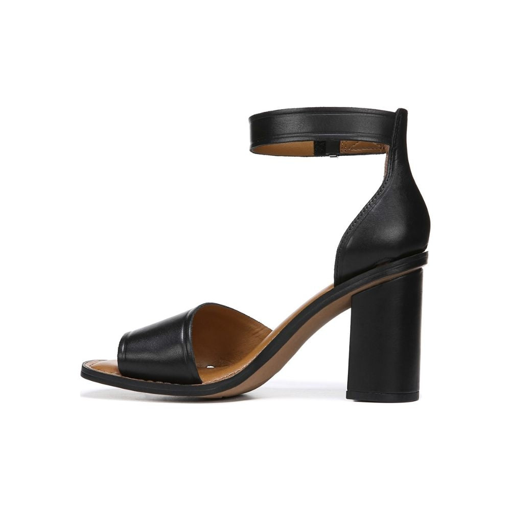 Caia Black Leather Franco Sarto Sandals