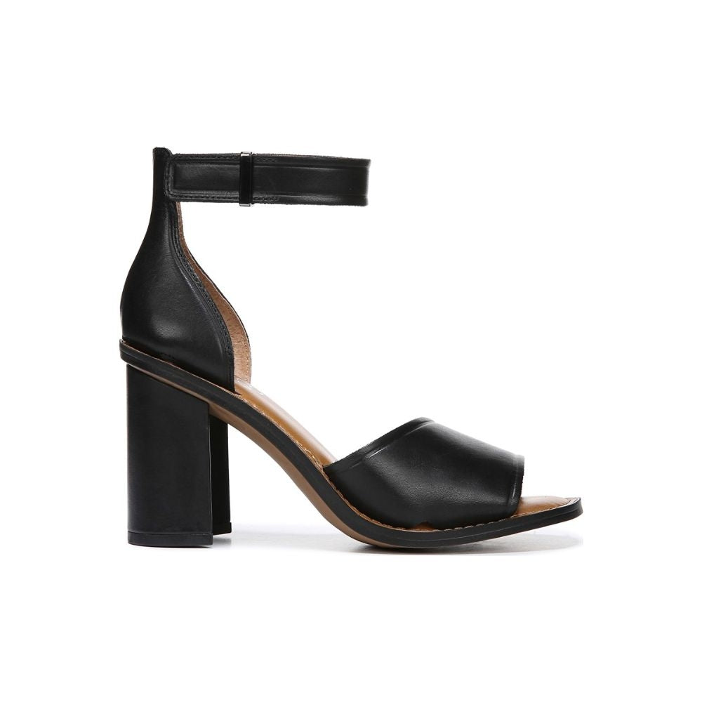 Caia Black Leather Franco Sarto Sandals
