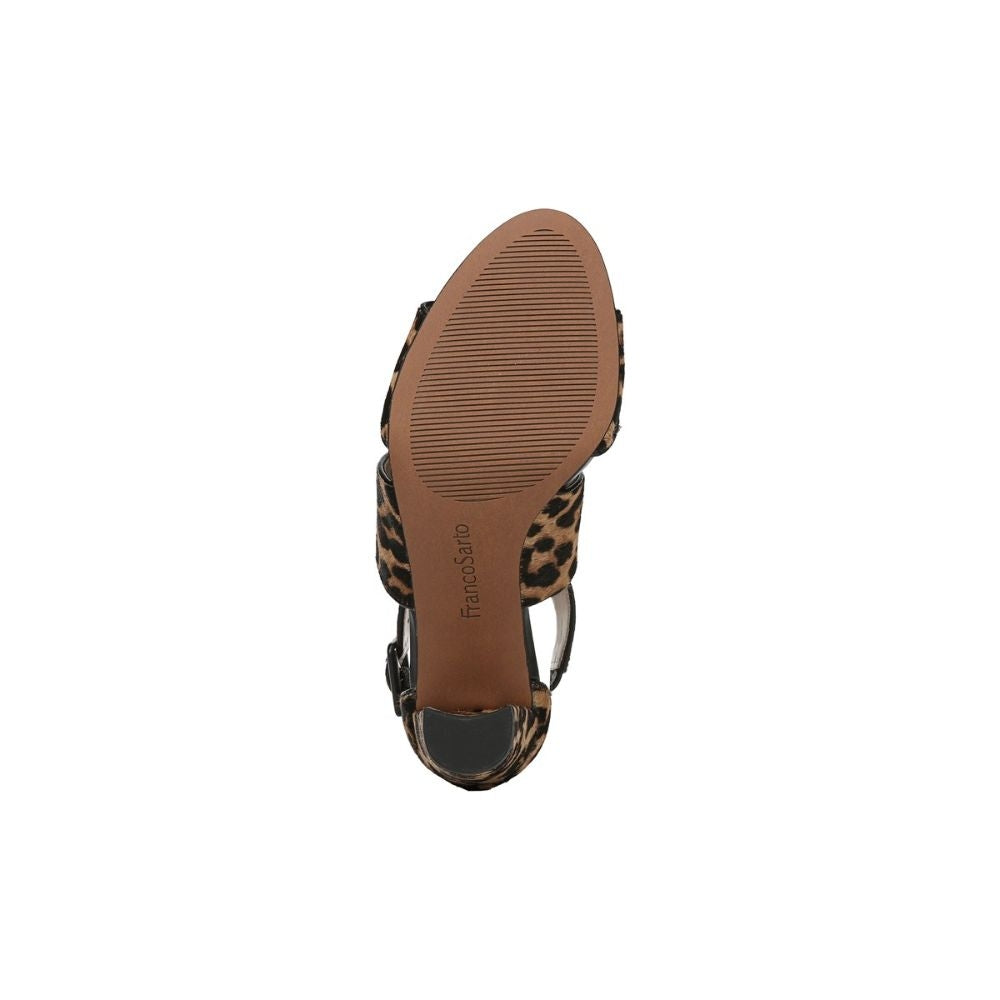 Hazelle 2 Leopard Print Calf Hair Franco Sarto Sandals