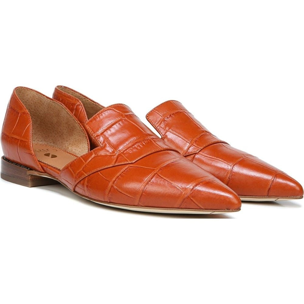 Toby Orange Croco Leather Franco Sarto d'Orsay Flats