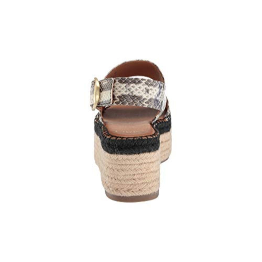 Mariana Black White Snake Franco Sarto Espadrille Platform Sandal