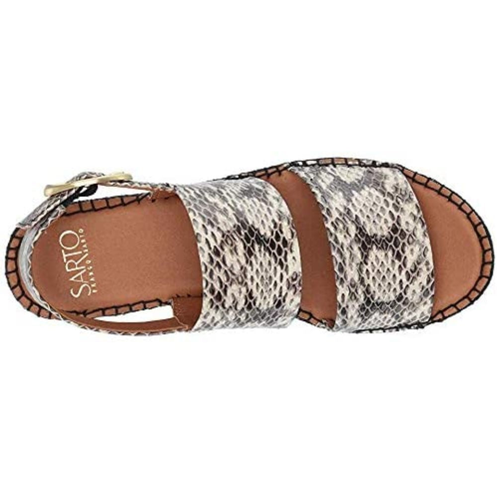 Mariana Black White Snake Franco Sarto Espadrille Platform Sandal