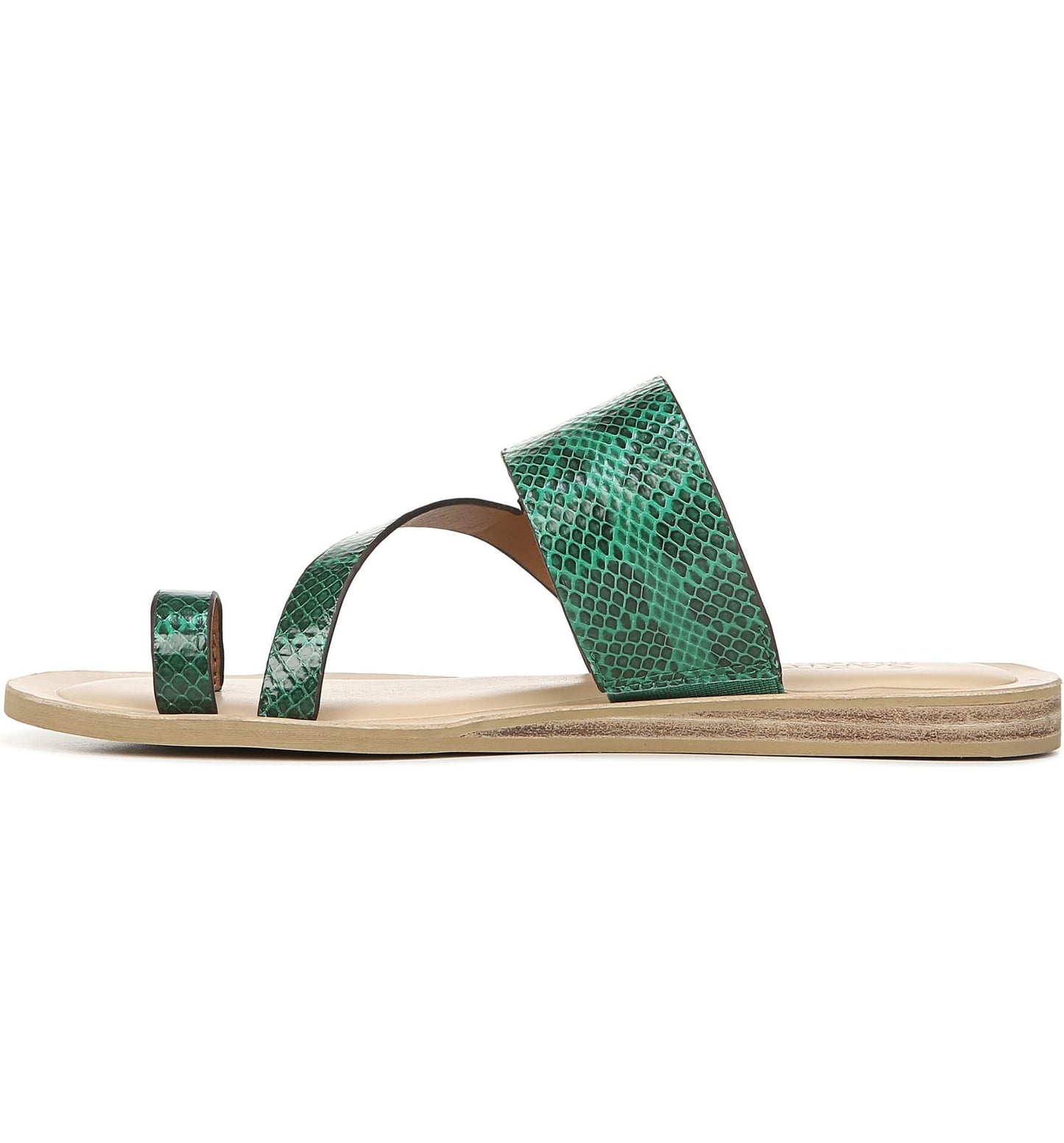 Leila Green Snake Franco Sarto Flat Sandal