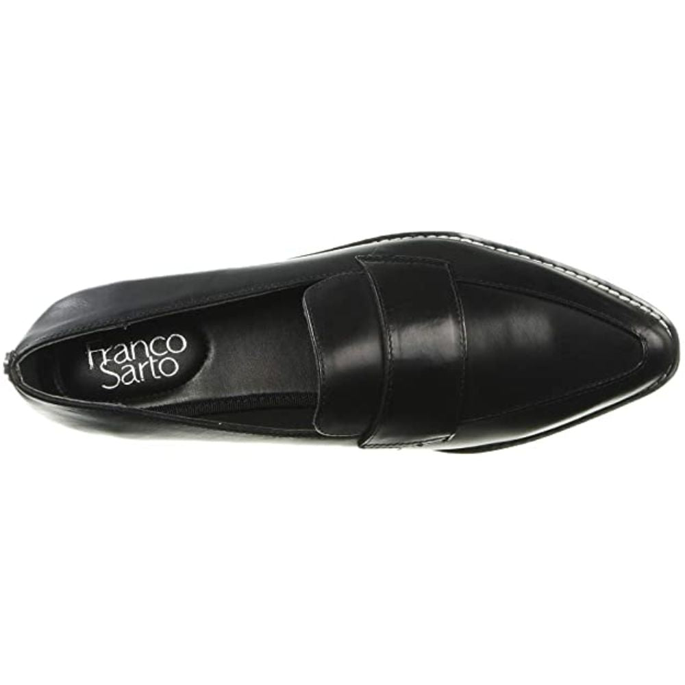 Draco Black Calf Leather Franco Sarto Loafer Flats
