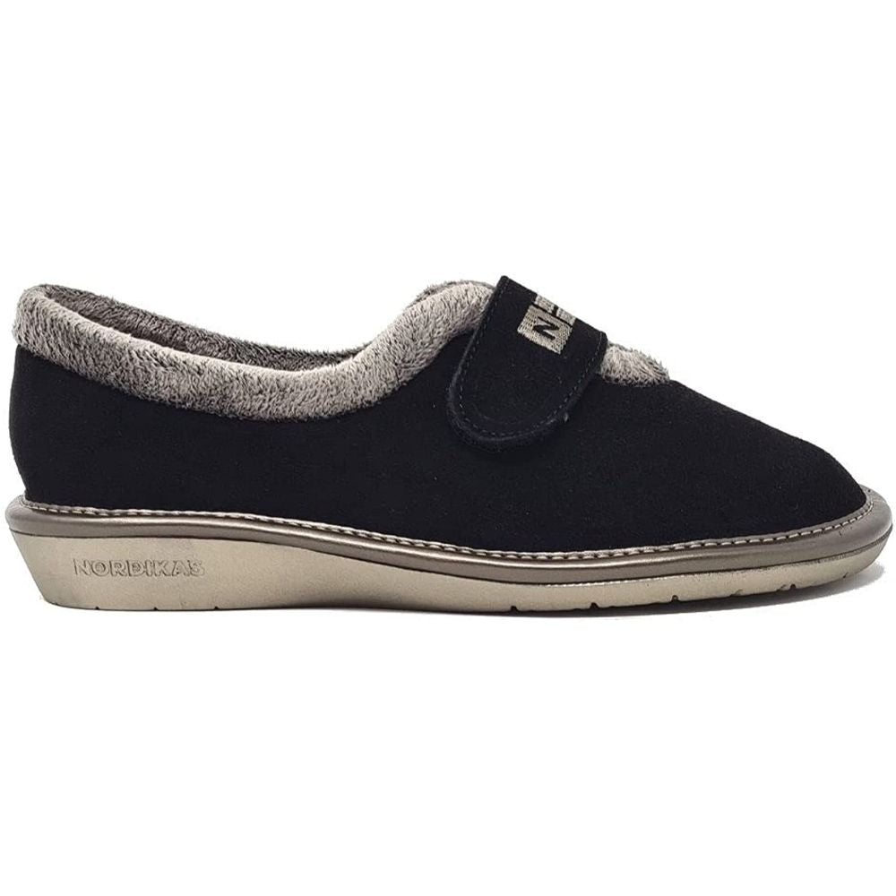 Afelpado Black 6348-80 Nordikas Comfy Slide Slippers