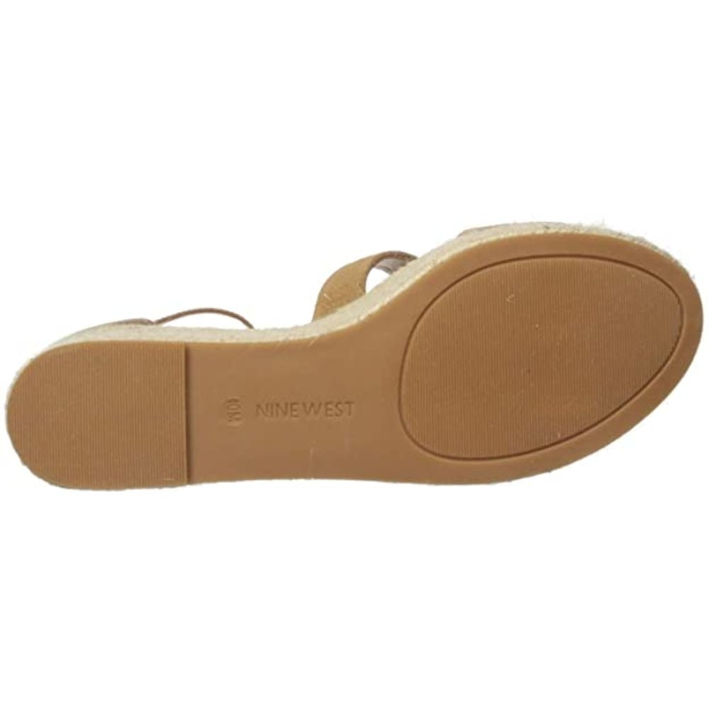 Adelyn Dark Natural Suede Nine West Wedge Espadrille Sandals