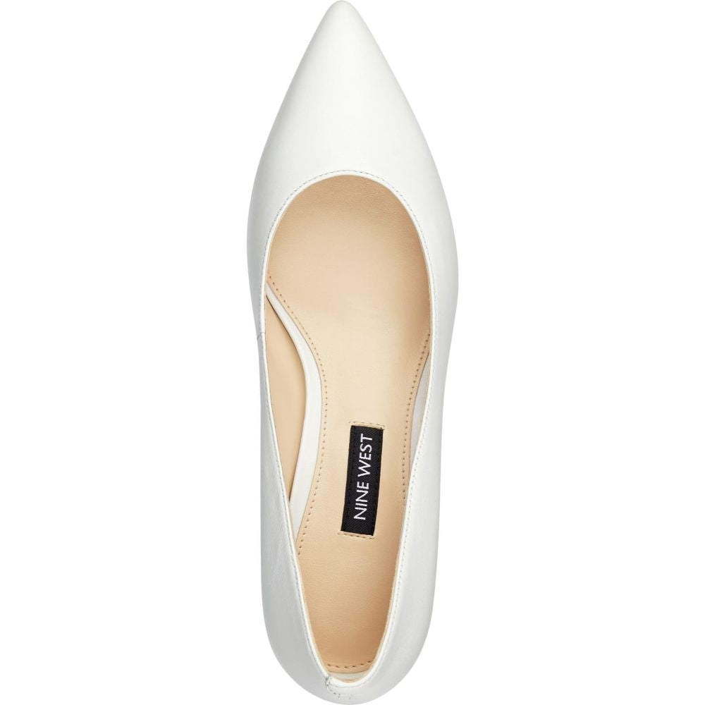 Fina White Leather Nine West Pumps