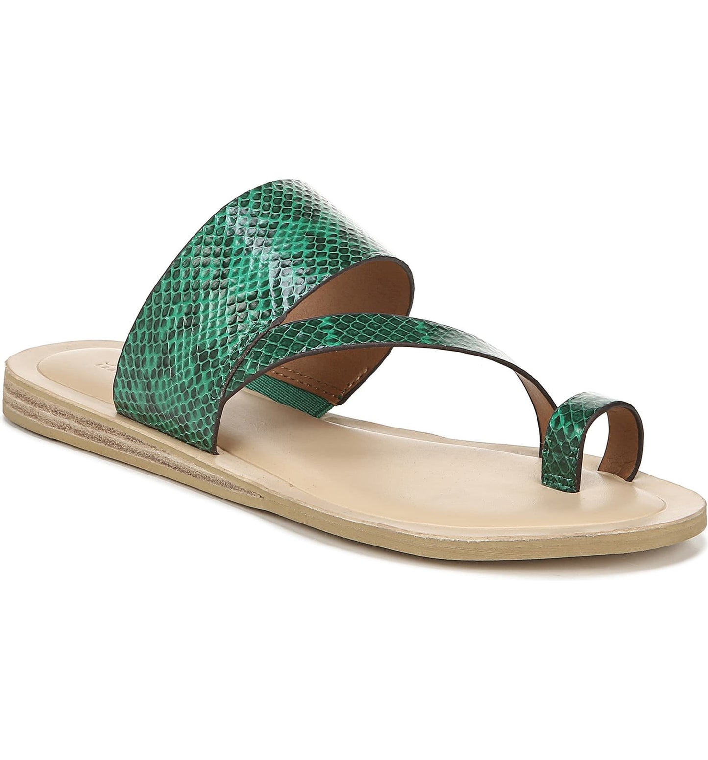 Leila Green Snake Franco Sarto Flat Sandal