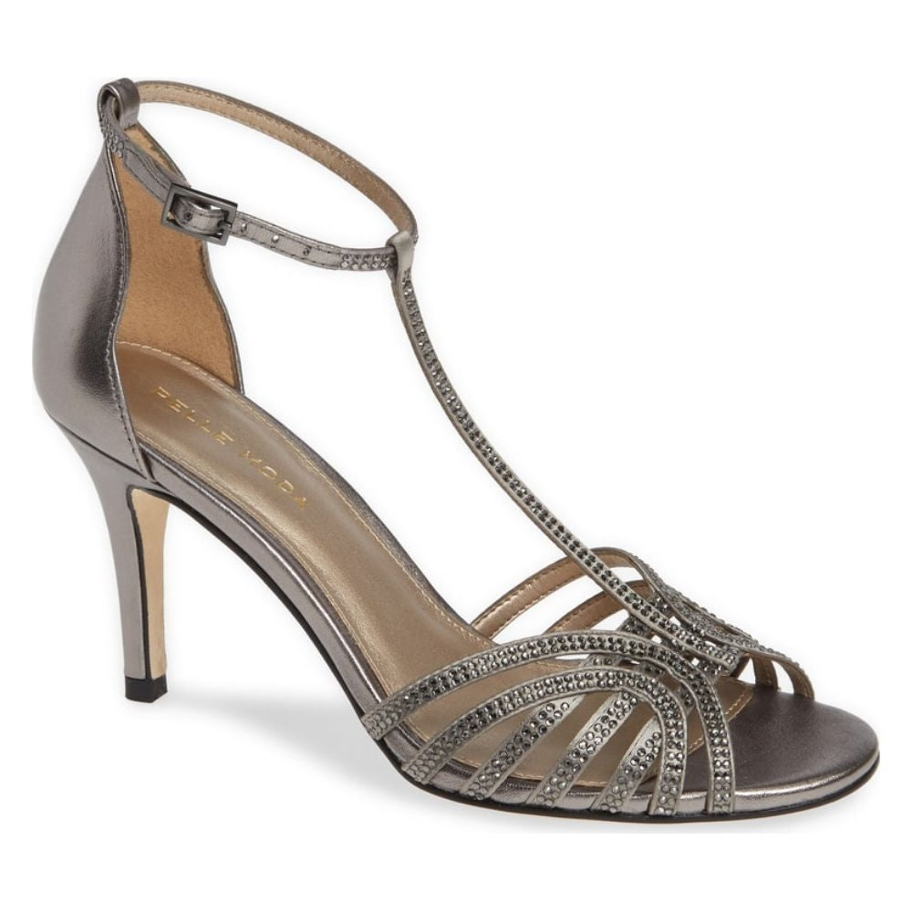 Rochell Metallic Pewter Satin Pelle Moda Sandals