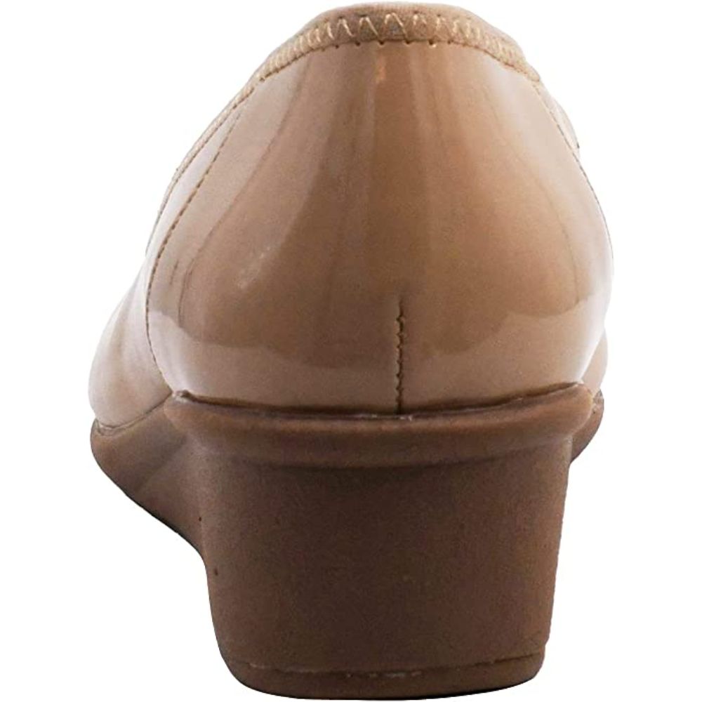 Waverly Nude Leather Anne Klein Wedge Pumps