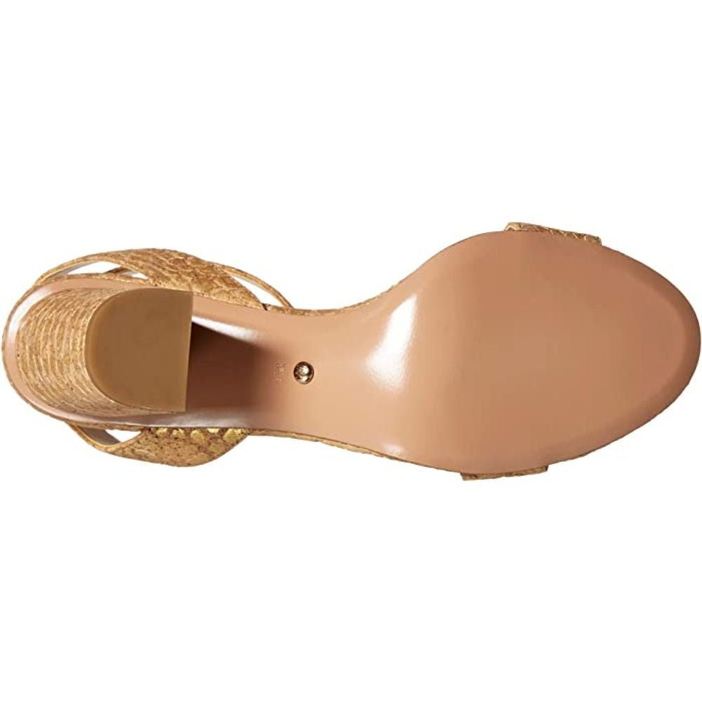 Zia Gold Crocodile Embossed Cork Pelle Moda Sandals