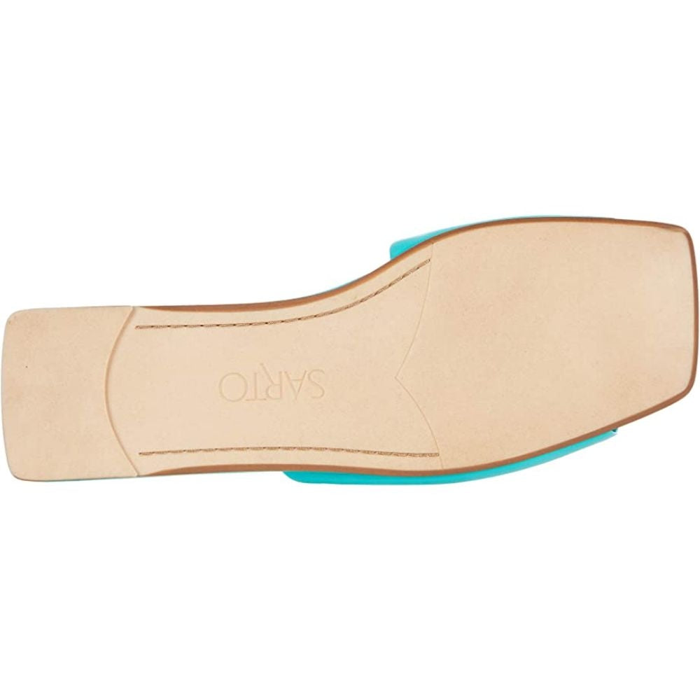 Bordo Aqua Leather Franco Sarto Flat Slide Sandals
