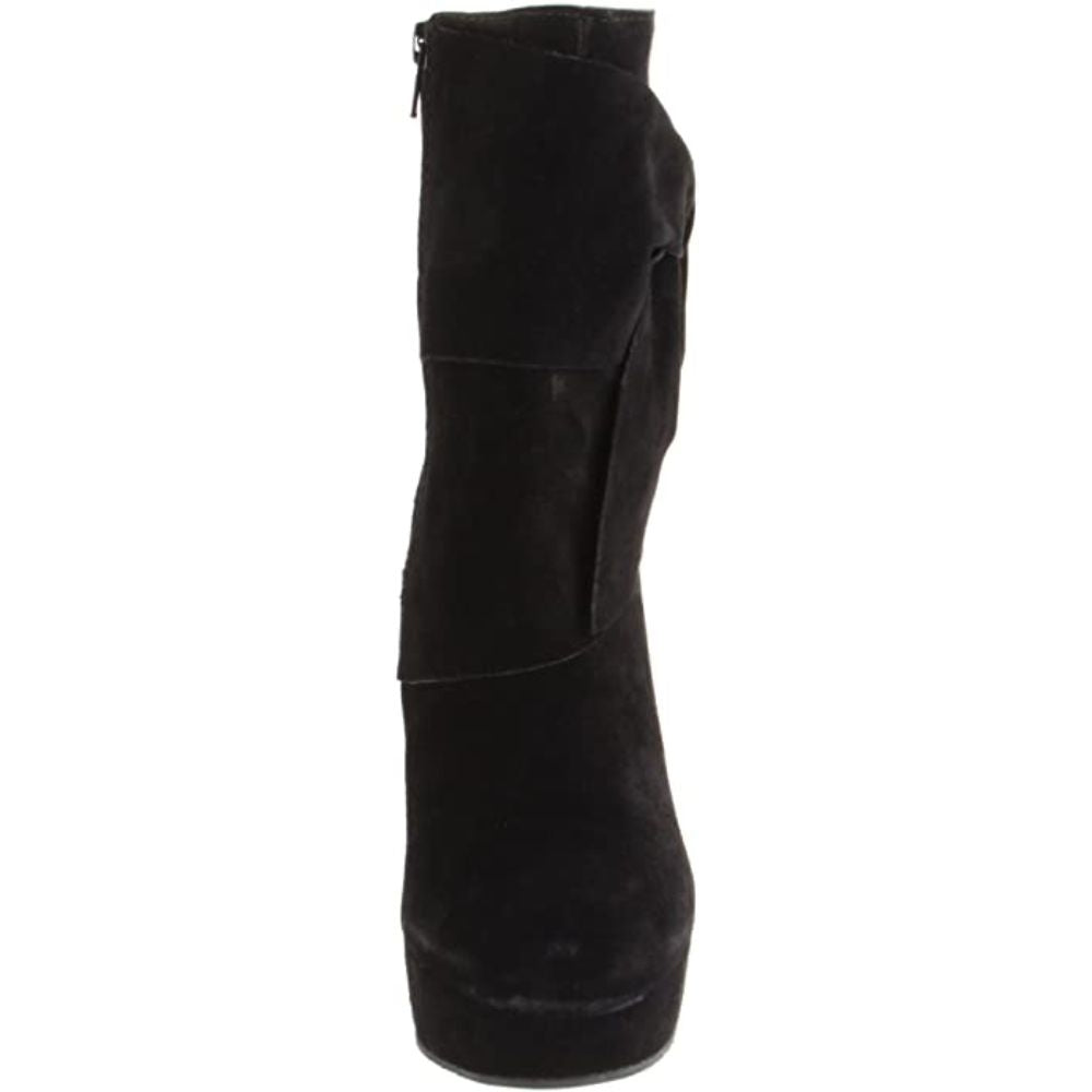 Harper Black Suede Calvin Klein Jeans Wedge Mid Calf Boots
