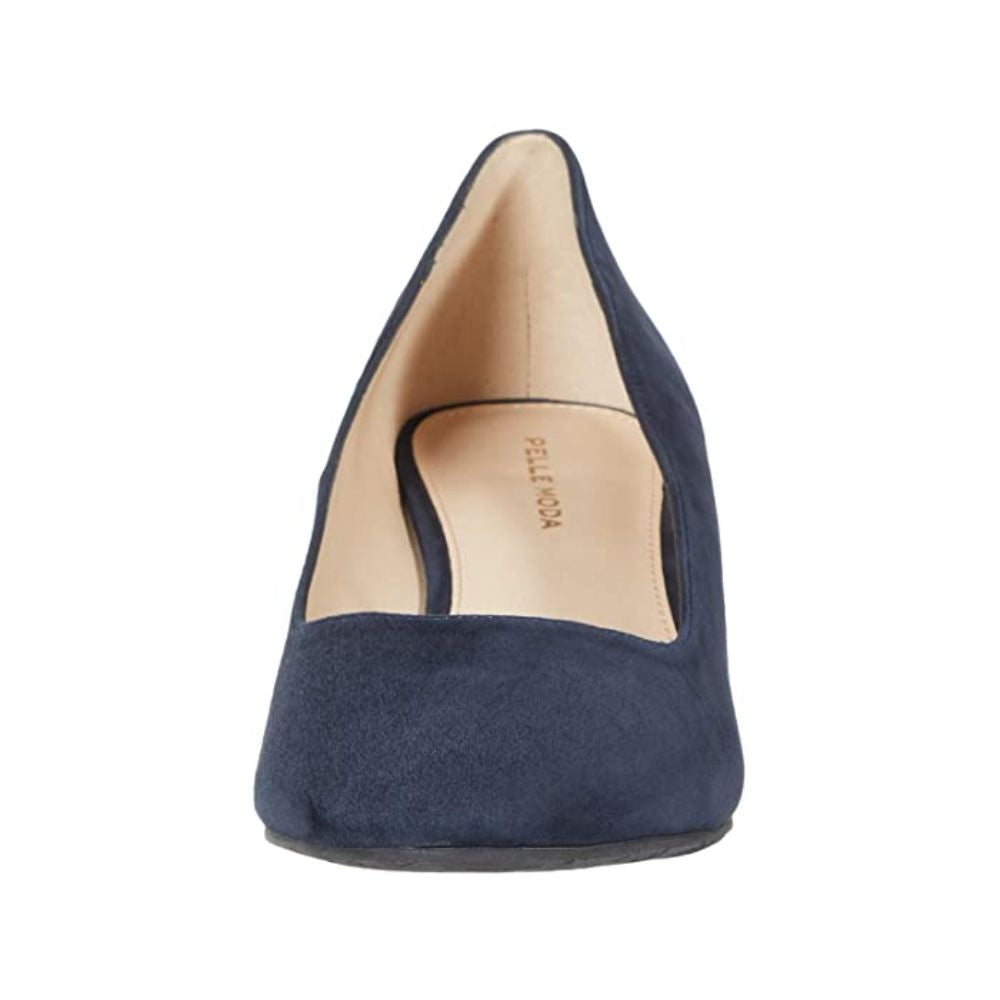 Kira Midnight Navy Suede Pelle Moda Wedge Pumps