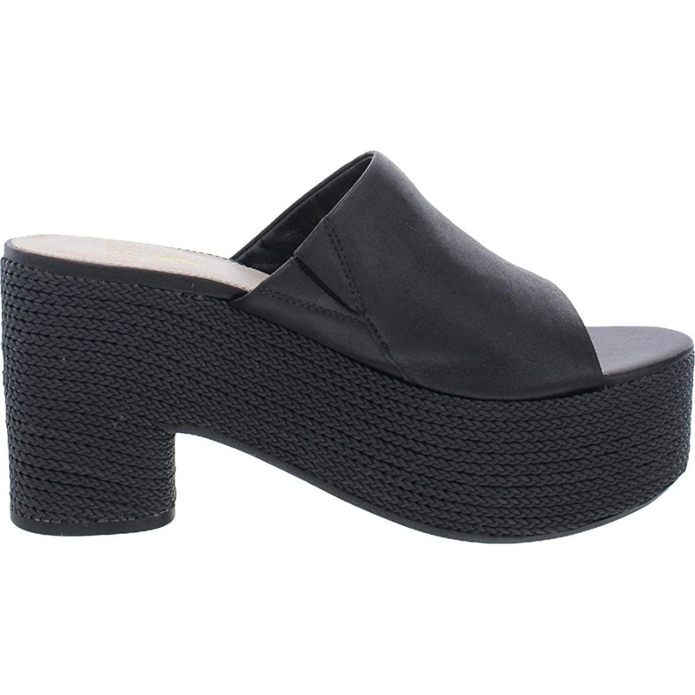 Coco Black Calf Leather Franco Sarto Platform Sandal
