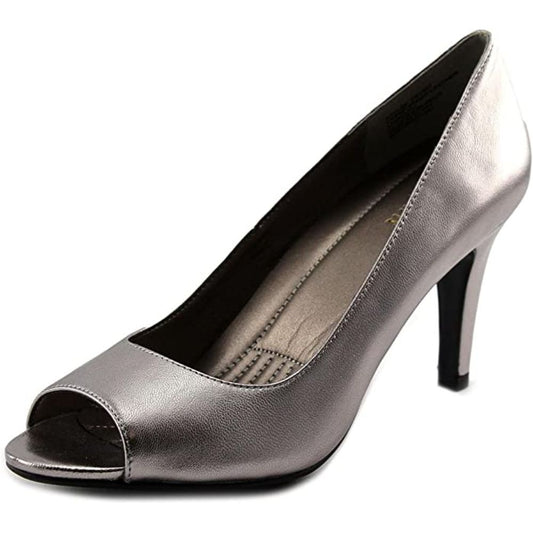 PeeptoePump Keimi Stone Leather Easy Spirit Pumps