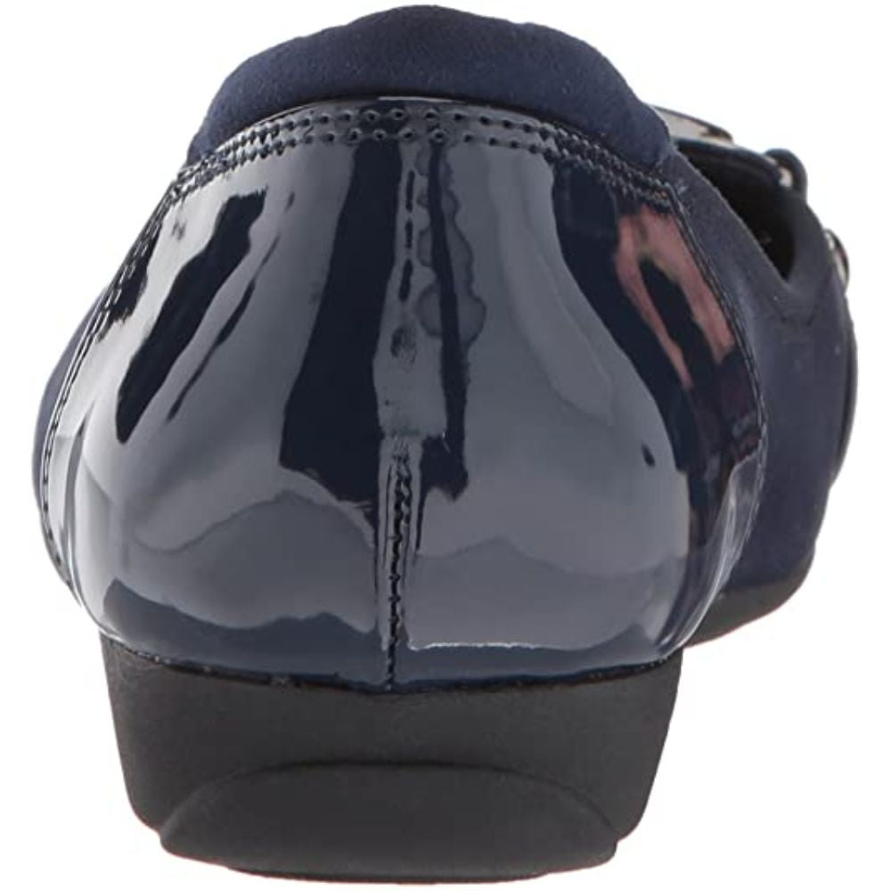 Umeko Dark Navy Fabric Anne Klein Ballet Flats