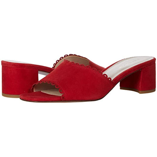 Rayna Flame Red Suede Pelle Moda Sandal Slide