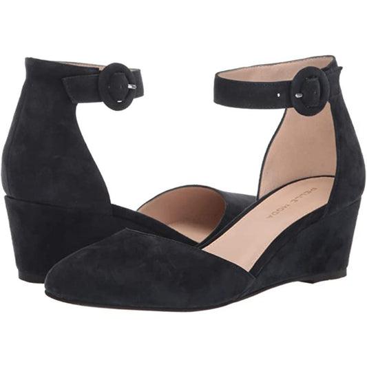 Kurtis Midnight Navy Suede Pelle Moda Ankle Strap Pumps
