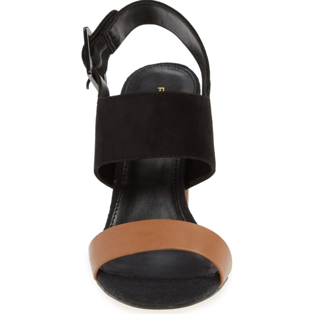 Bristol Black Suede and Cognac Pelle Moda Sandals