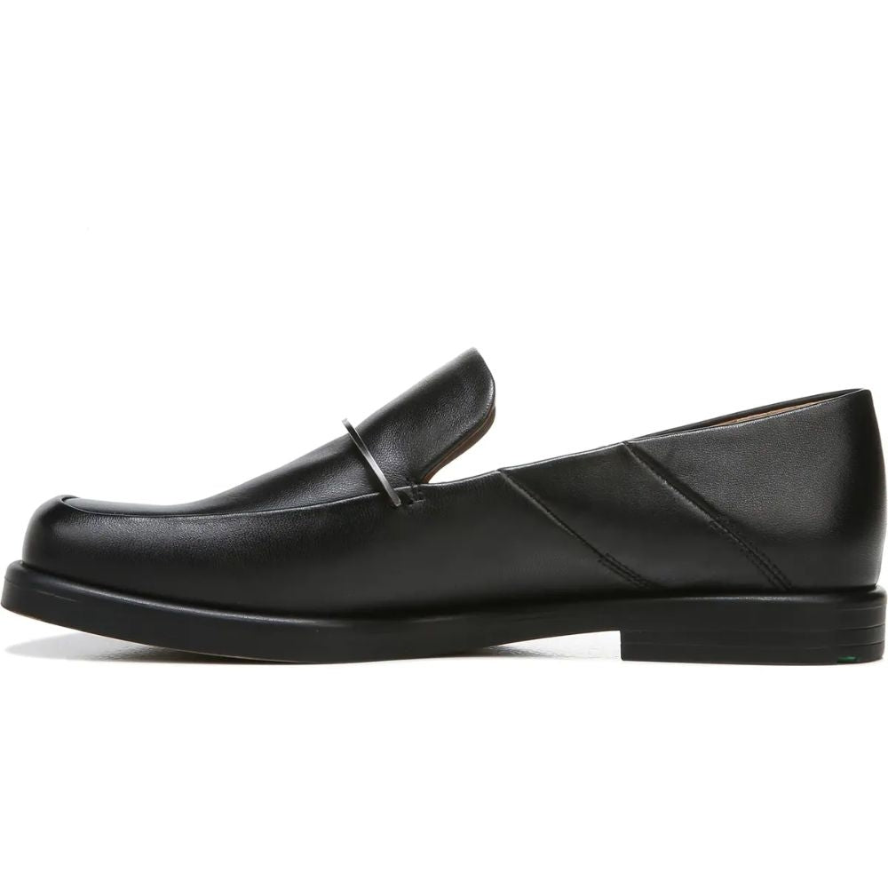 Bocca Bling Black Leather Franco Sarto Loafer Flats