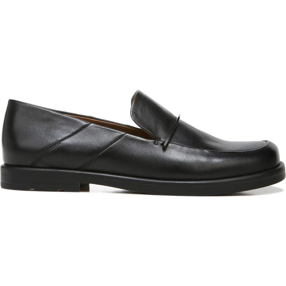 Bocca Bling Black Leather Franco Sarto Loafer Flats