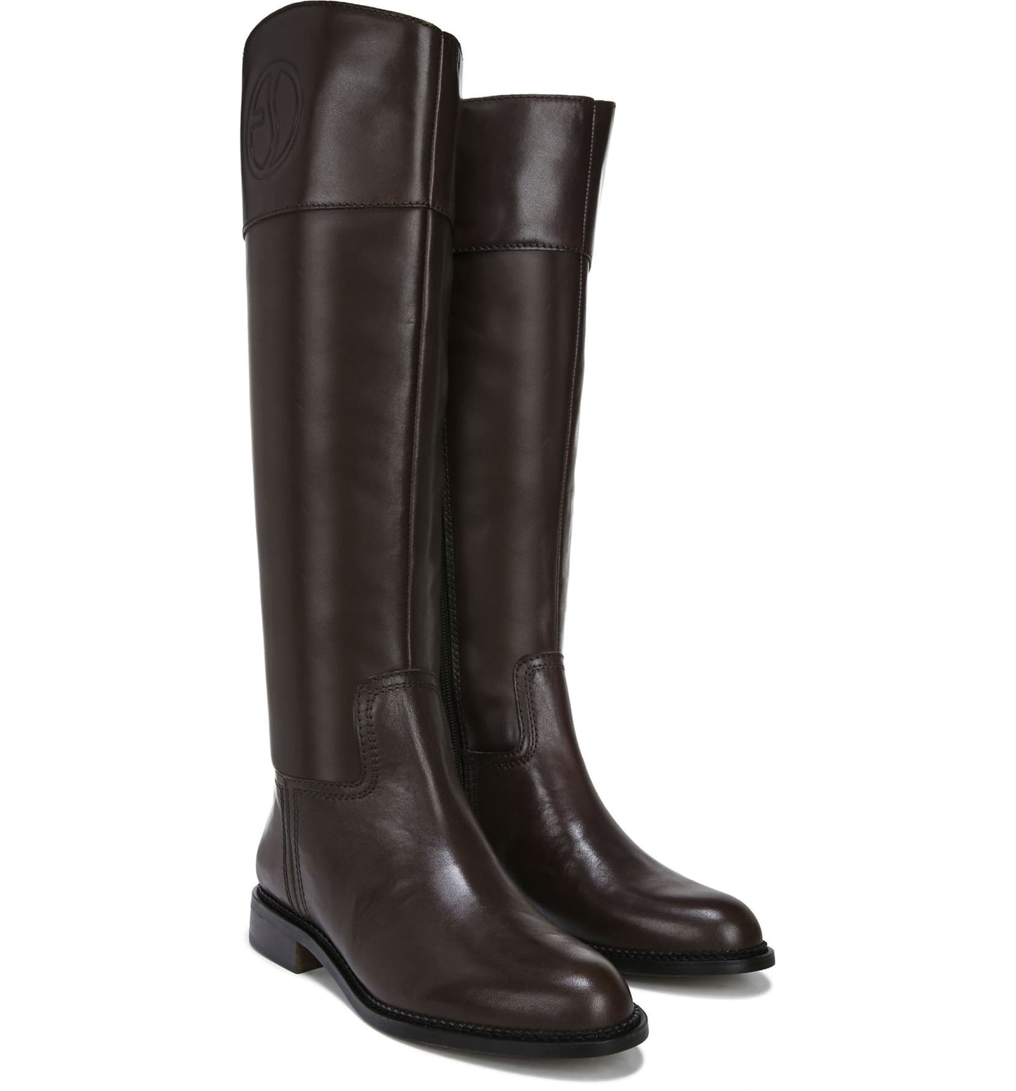 Hudson WC Brown Leather Franco Sarto Wide Calf Boots