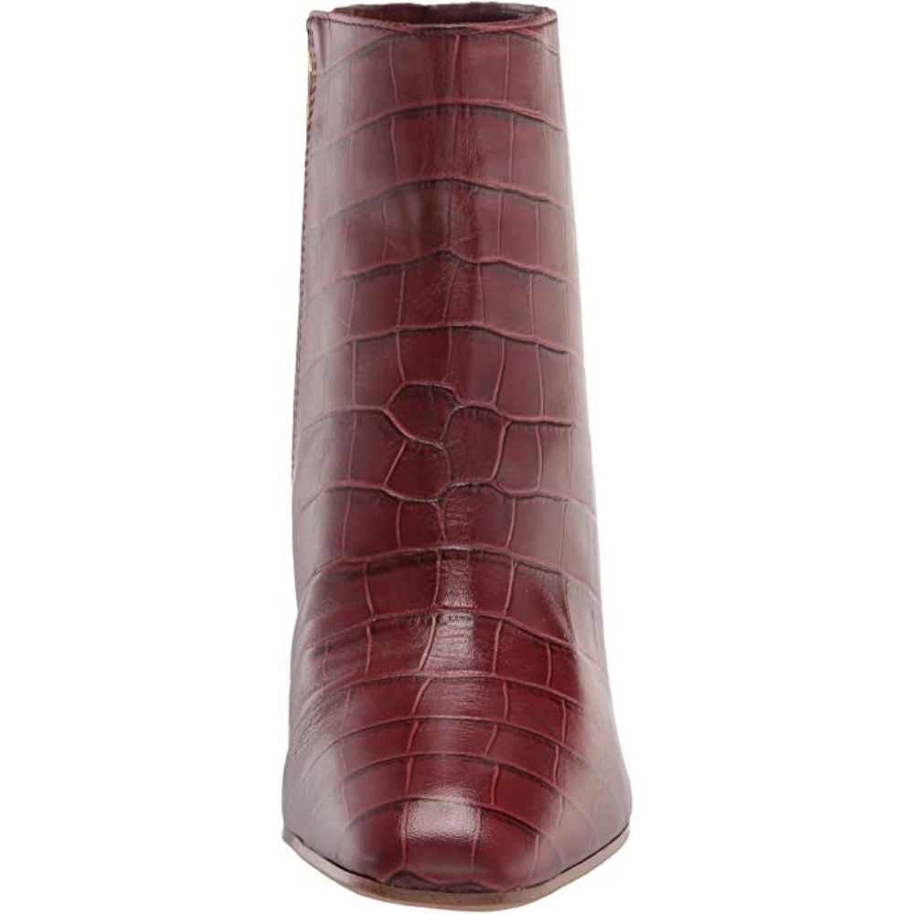 Tina2 Rust Crocodile Print Leather Franco Sarto Ankle Boots