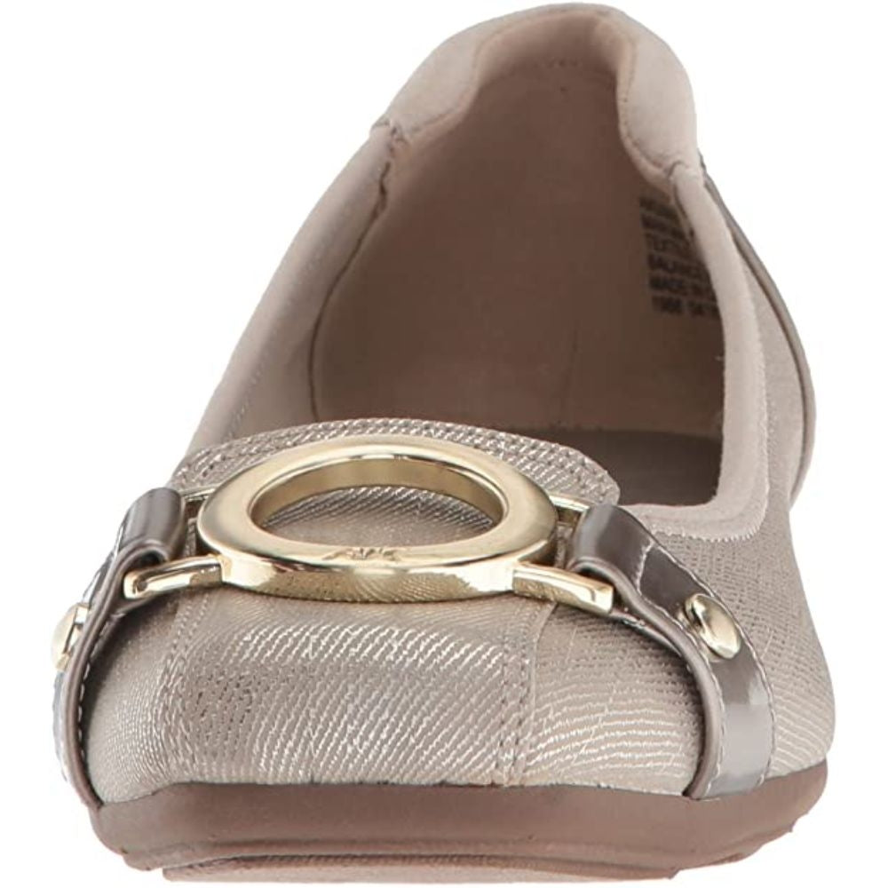 Umeko Medium Taupe Fabric Anne Klein Ballet Flats