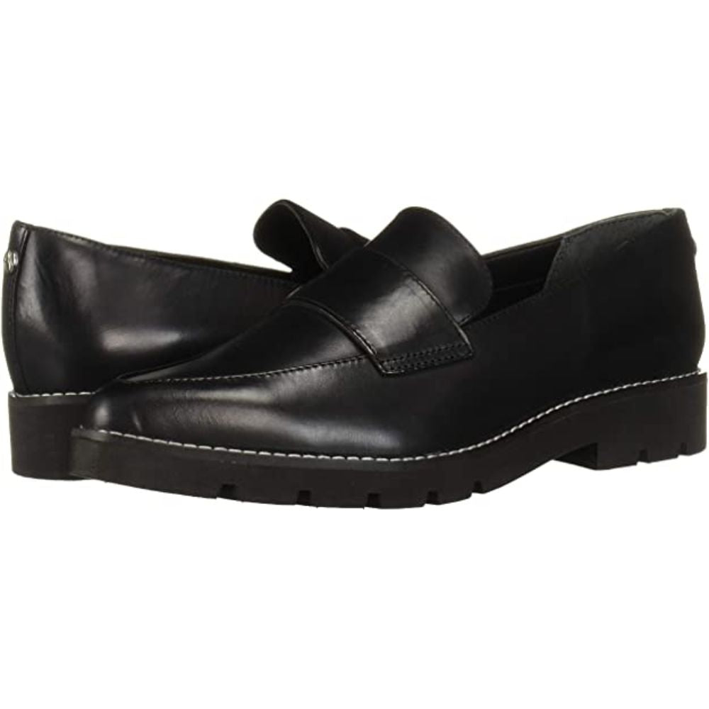 Draco Black Calf Leather Franco Sarto Loafer Flats