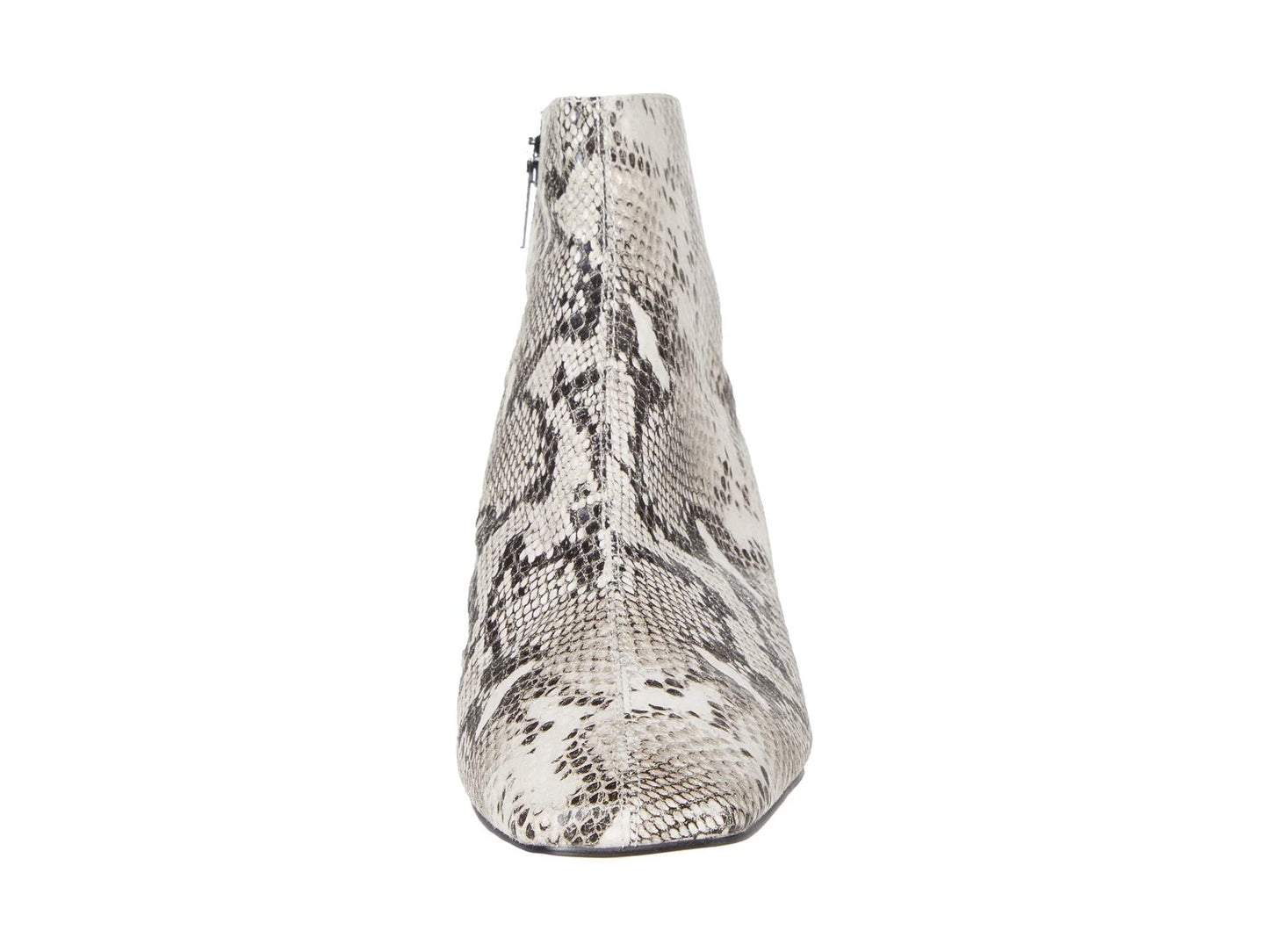 Aliya Black White Snake Print Leather Pelle Moda Ankle Boots