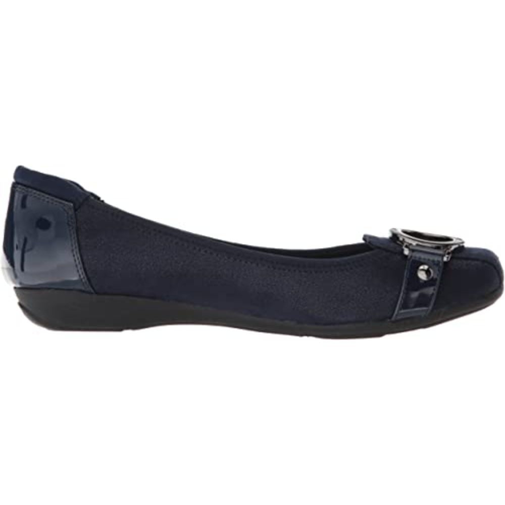 Umeko Dark Navy Fabric Anne Klein Ballet Flats