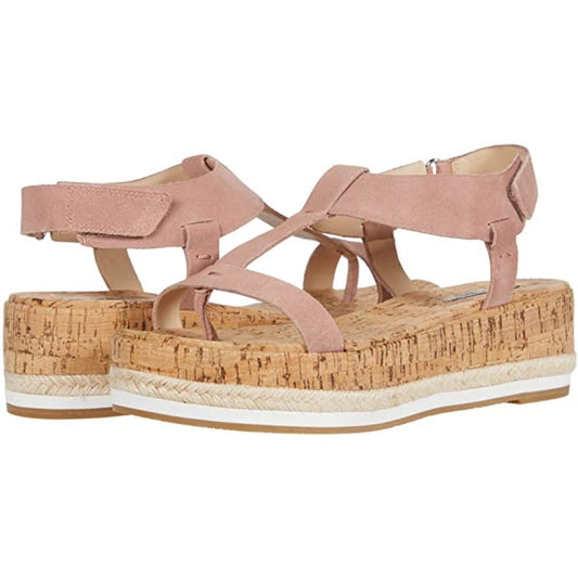Pilar Blush Suede Pelle Moda Espadrille Platform Sandals