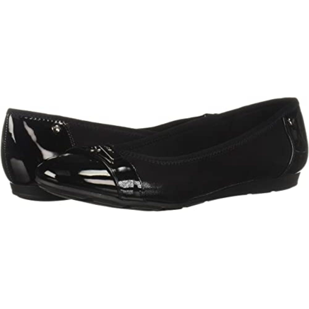 Able Black Multi Fabric Anne Klein Ballet Flats