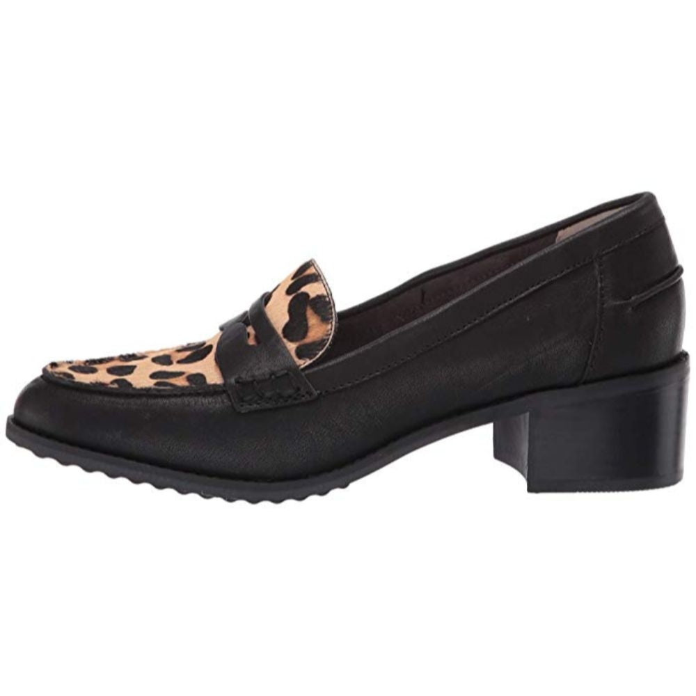 Darra Black Leather Tan Jaguar Print Me Too Pumps