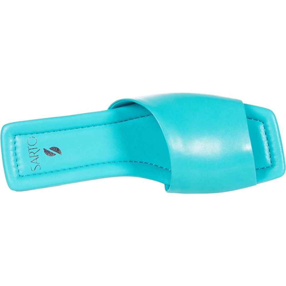 Bordo Aqua Leather Franco Sarto Flat Slide Sandals