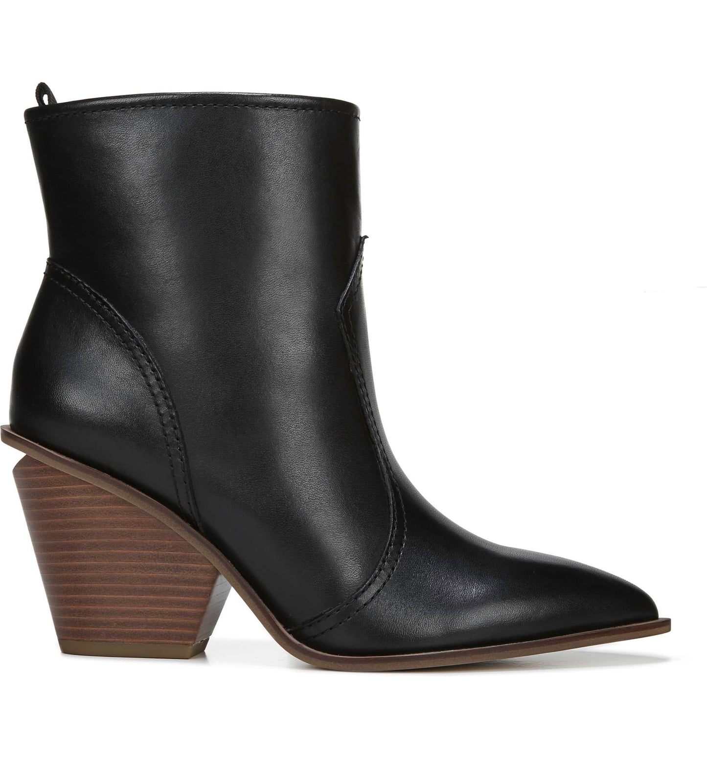 Valentina Black Leather Franco Sarto Ankle Boot