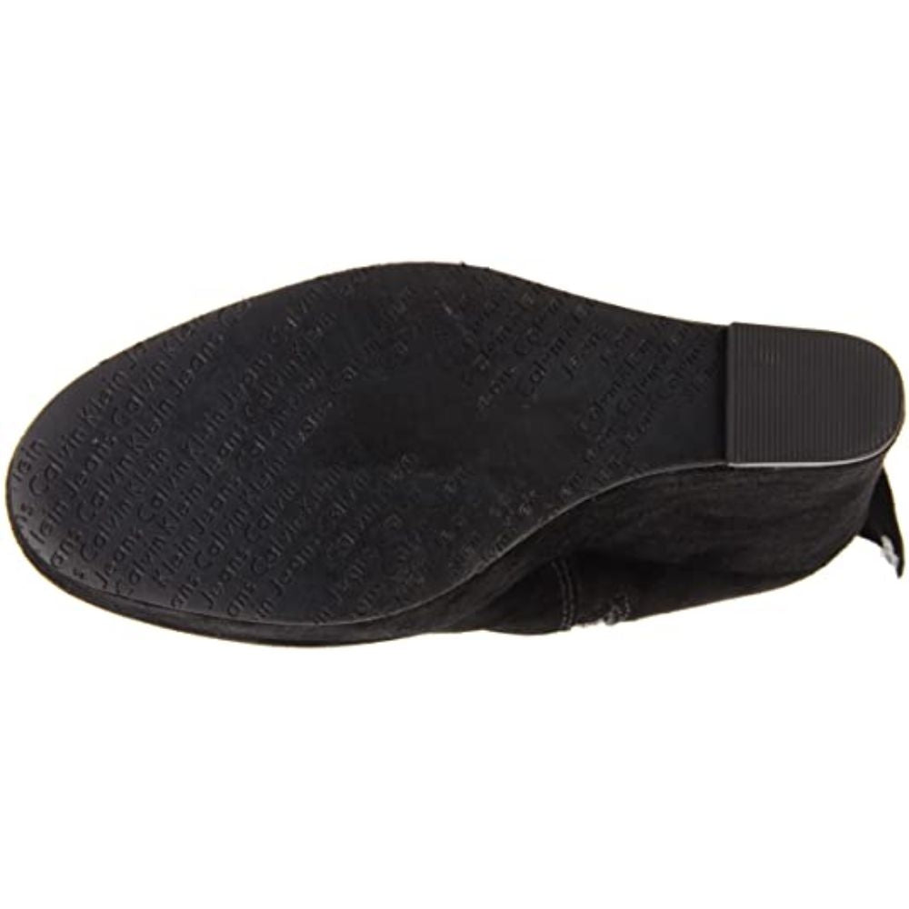 Harper Black Suede Calvin Klein Jeans Wedge Mid Calf Boots