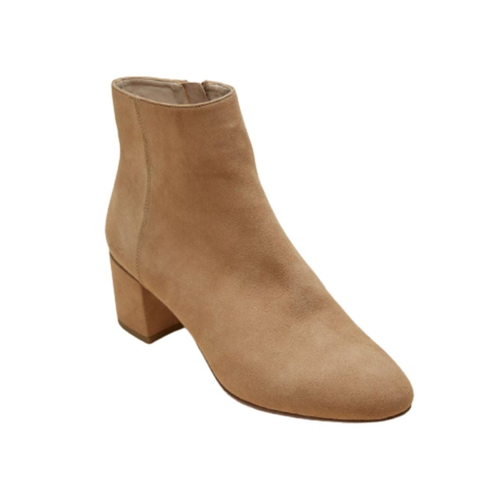 Umiko Latte Biege Suede Pelle Moda Ankle Boots