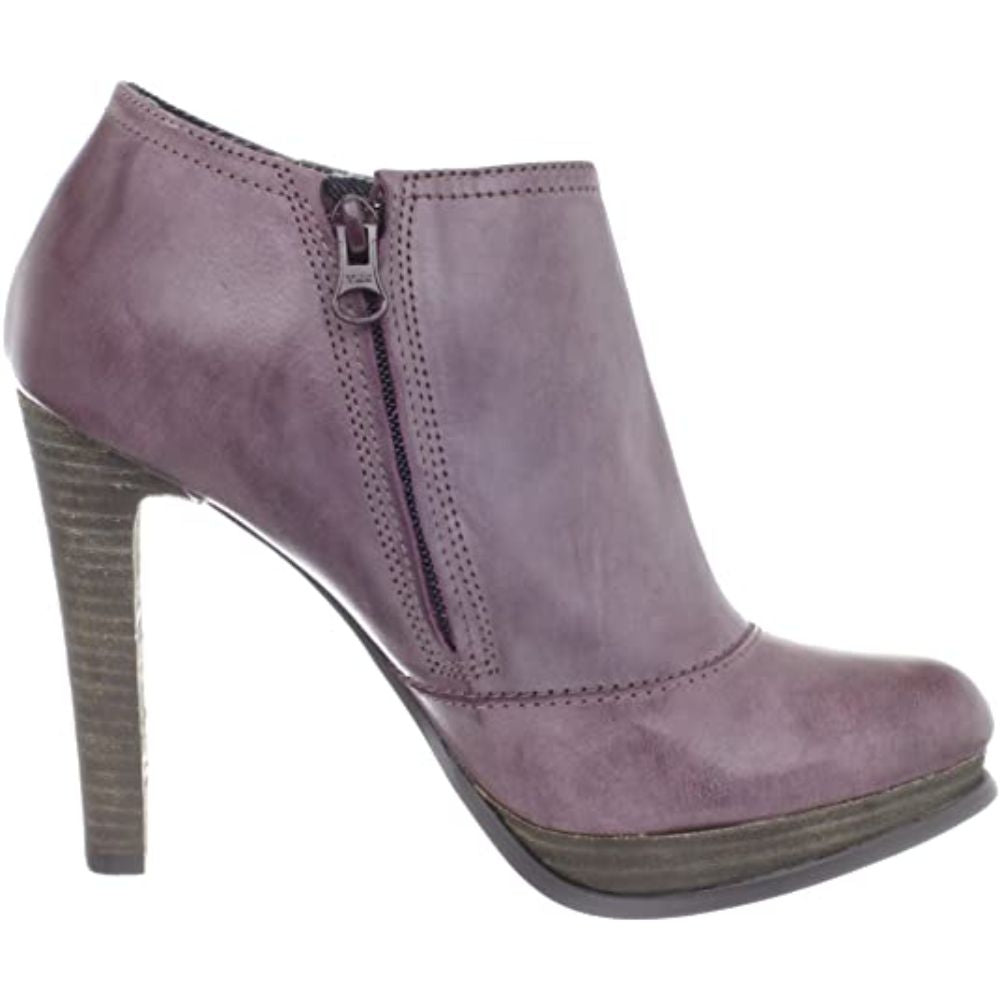 Tal Brush Off Leather Berry Calvin Klein Jeans Ankle Boots
