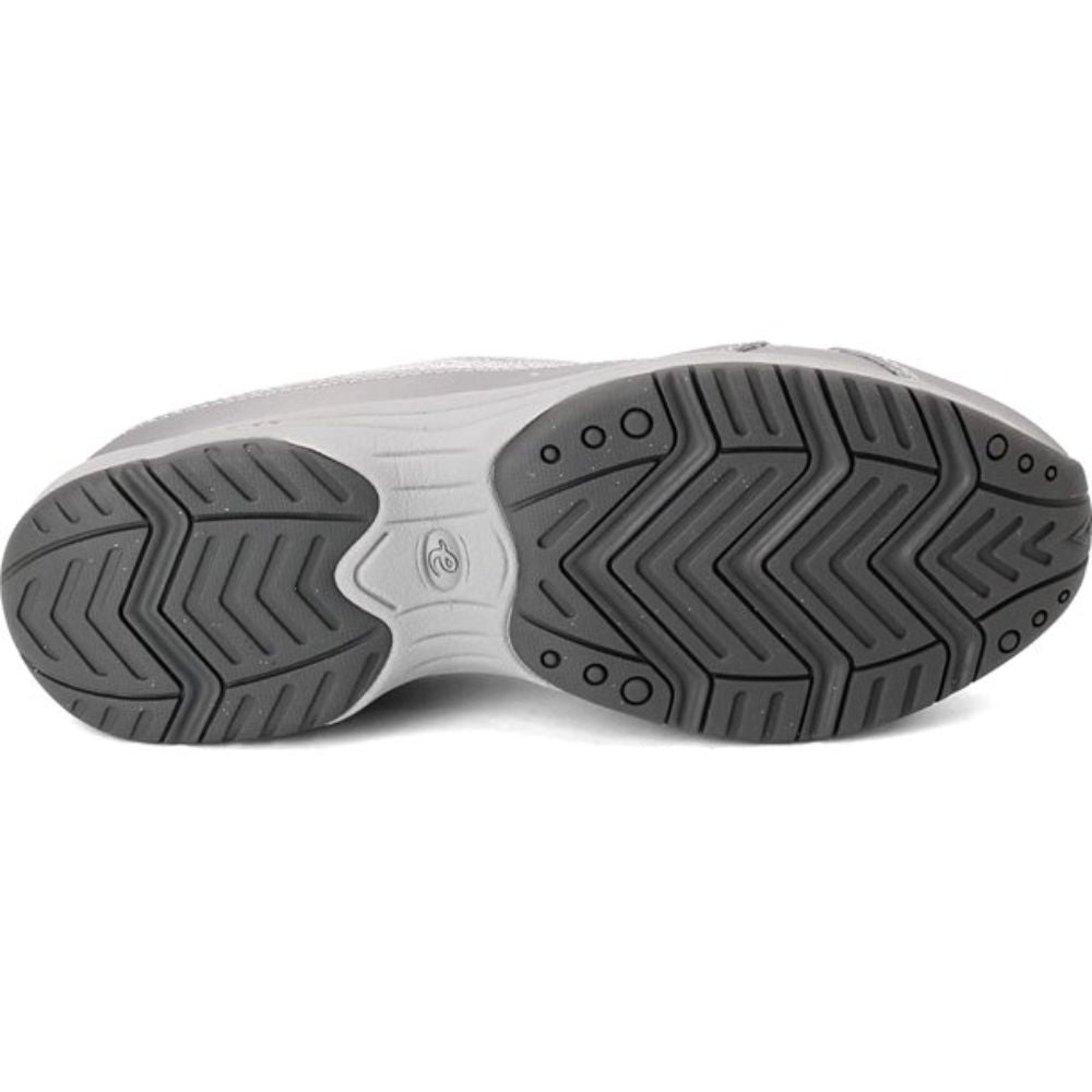 Traveltime Silver Leather and Fabric Easy Spirit Clogs