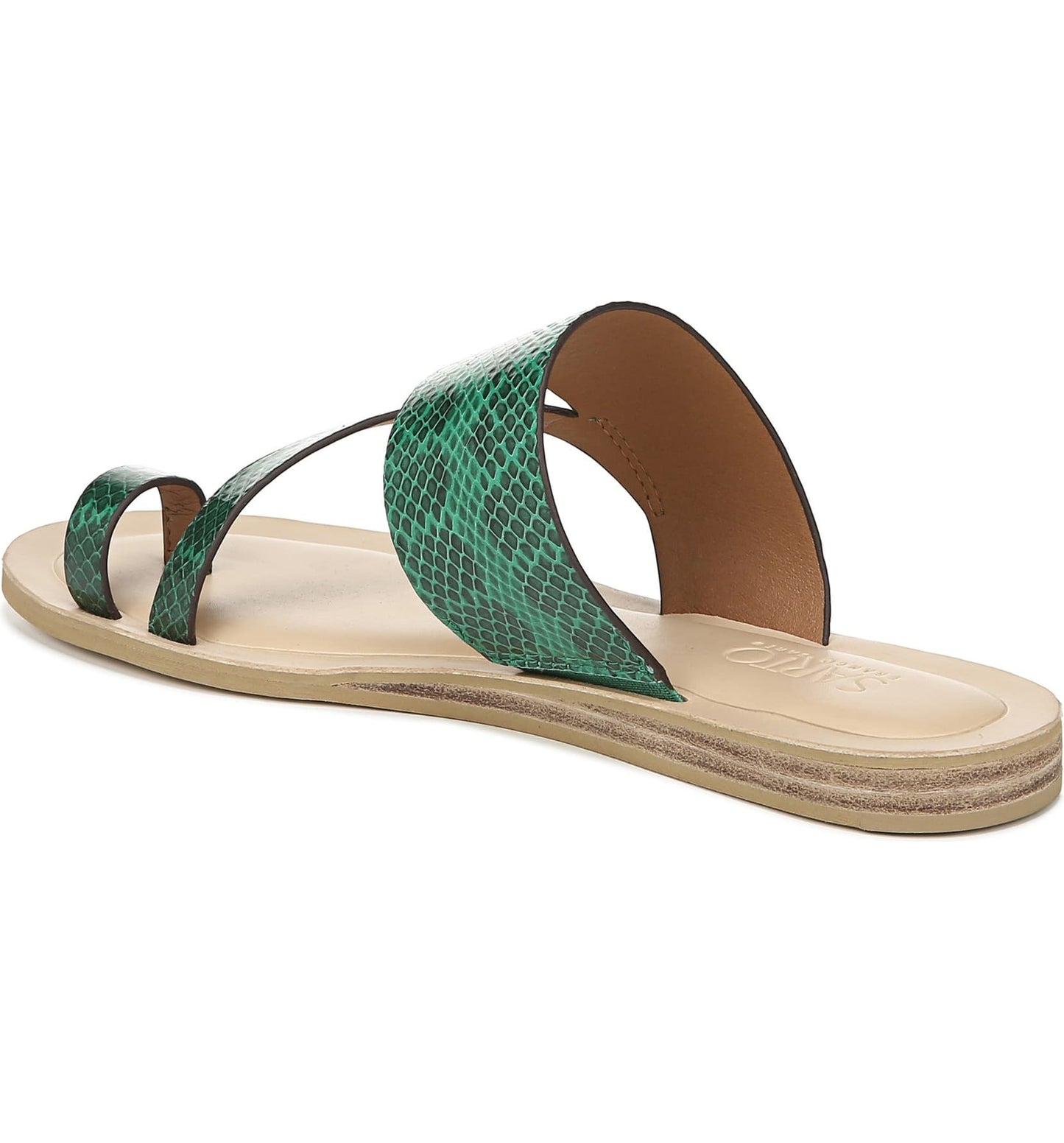 Leila Green Snake Franco Sarto Flat Sandal