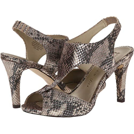 Ovido Brown Bright Fabric Anne Klein Sandals