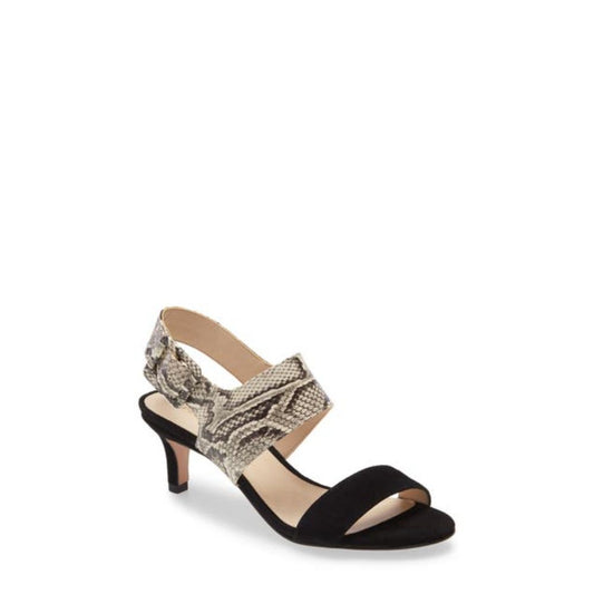 Bixby Black White Snake Leather and Suede Pelle Moda Sandal